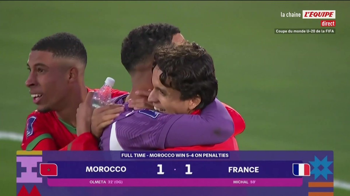 🇲🇦 Le Maroc élimine la France après la séance de tirs au but et file en finale de la Coupe du monde U20 ! #lequipeFOOT