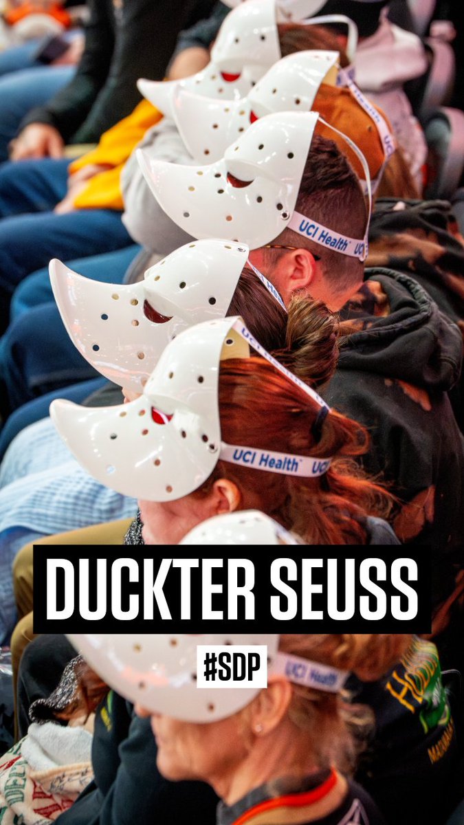 The masks given out at last night's Anaheim Ducks game are incredible... and you can wear 'em anywhere! 😅 #SDP #FlyTogether
