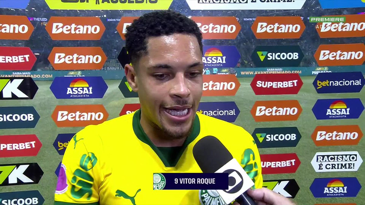 Repórter para Vitor Roque, após Palmeiras 5x1 Red Bull Bragantino: “Domingo é contra o Flamengo. É final?” Vitor Roque: “É um jogo muito importante, vale 6 pontos.” 🎥 Premiere | ge