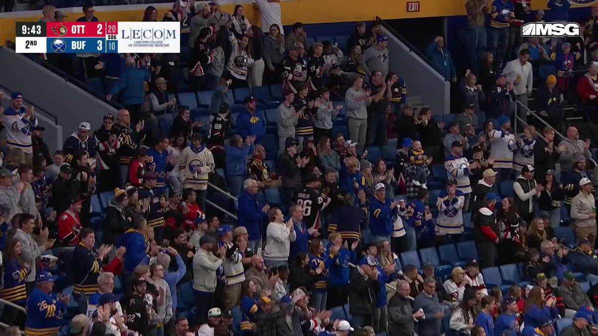 How's this for ELECTRICITY in the building Buffalo 🔋 Tuch gives the Sabres a 3-2 lead 👀