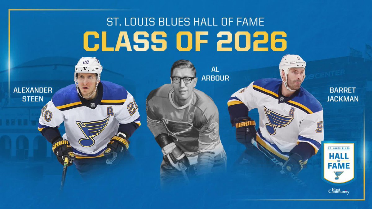 Introducing the Blues Hall of Fame Class of 2026: Alexander Steen, Barret Jackman, and Al Arbour.