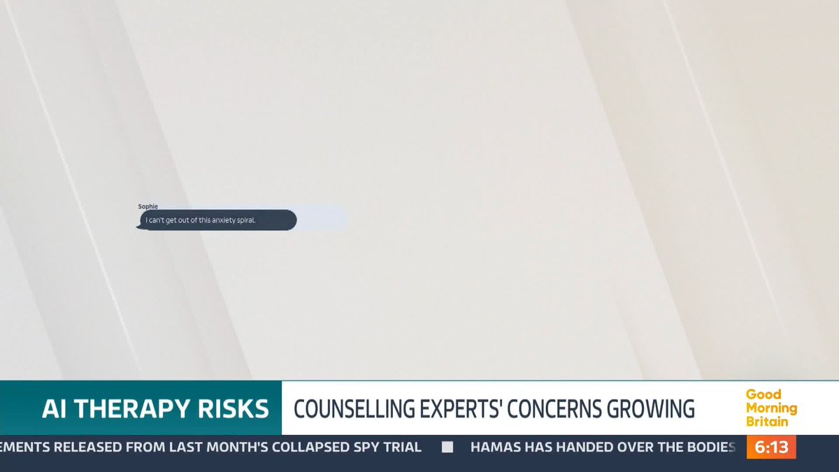 The British Association for Counselling and Psychotherapy has told us it is becoming increasingly concerned about the number of people turning to AI chatbots for mental health support. Over two-thirds of therapists say they're worried about the advice. Polly Bartlett reports.