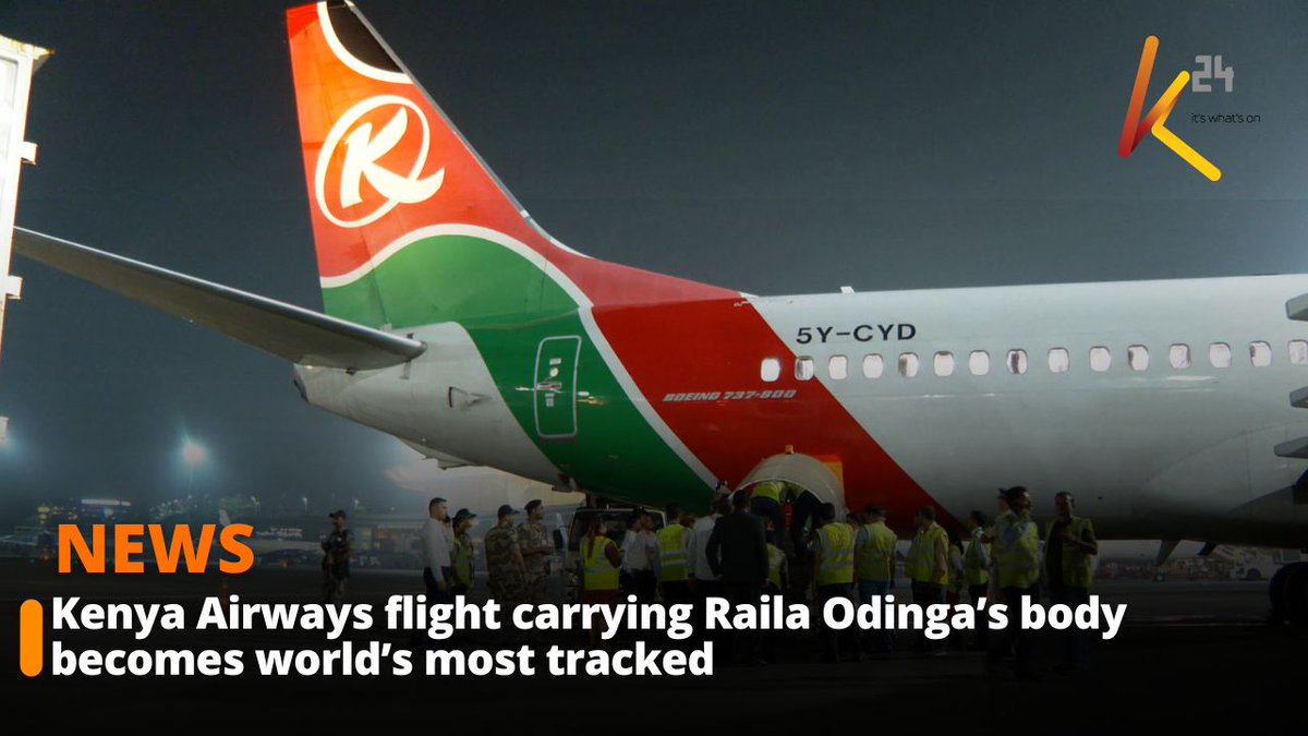 Kenya Airways flight carrying Raila Odinga’s body becomes world’s most tracked