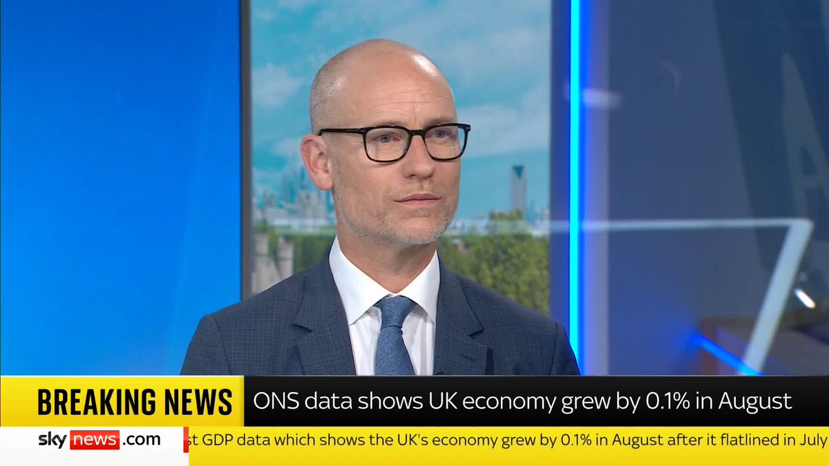 "Some green shoots of recovery" Minister of State for Care, Stephen Kinnock, reacts to the economy growing by 0.1% in August, but tells Sky's Matt Barbet there's "a lot more to do" Read more: 📺 Sky 501, Virgin 602, Freeview 233 and YouTube