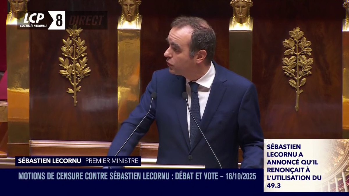 "Ce serait la première fois que l'Assemblée nationale déciderait de se censurer elle-même et de refuser d'entrer dans les débats parlementaires", estime Sébastien Lecornu, qui demande aux députés de ne pas prendre "en otage le budget de la Nation et de la Sécurité sociale". #DirectAN