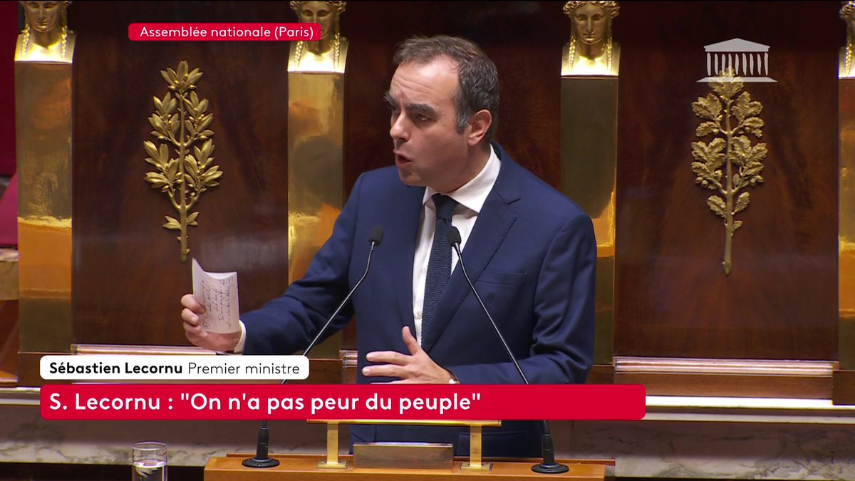 Sébastien Lecornu a répondu à Aurélie Trouvé et Marine Le Pen. "Je vous ai écoutées attentivement, ce qui me frappe le plus, c'est la convocation du peuple, comme s'il ne s'était pas exprimé lors des dernières élections législatives", a assuré le Premier ministre. #canal16