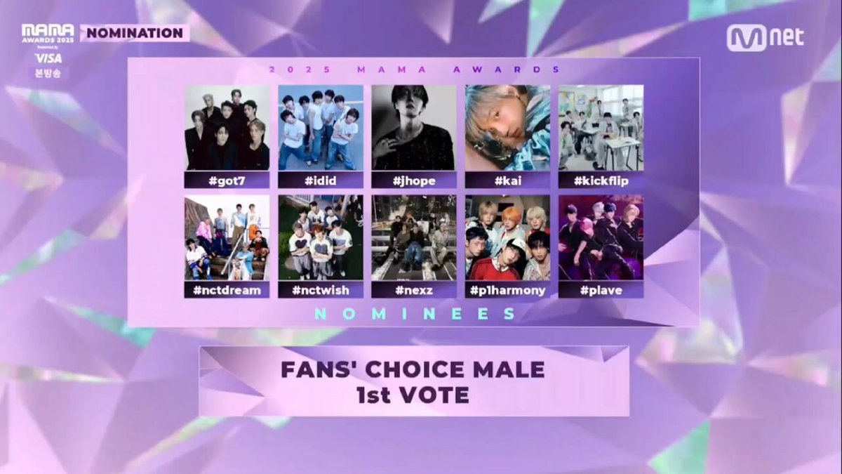 P1Harmony is nominated for 2025 MAMA Awards ‘Fans’ Choice Male Award’ #P1Harmony #피원하모니 P1Harmony official
