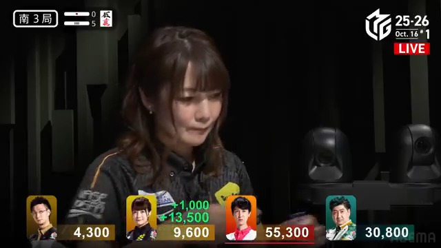#Mリーグ 2025-26試合ダイジェスト📹 南3局5本場、#黒沢咲 選手の跳満ツモ！ 寿人選手が抜け出す展開でなんとか逆襲を決めたい黒沢選手 スムーズに赤2の🀞🀡待ちにたどりつき先制リーチ！ 高めタンヤオの🀞ツモ！ 3000・6000を決めて大きく追い上げる！
