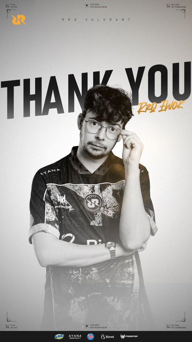 THANK YOU, COACH EWOK 💛 From building RRQ VALORANT’s foundation to leading us to our first VCT Pacific title and the world stage — Coach Ewok has been the heart of our journey. His dedication and leadership will always be part of who we are. 💛 #RRQVALORANT #VIVARRQ
