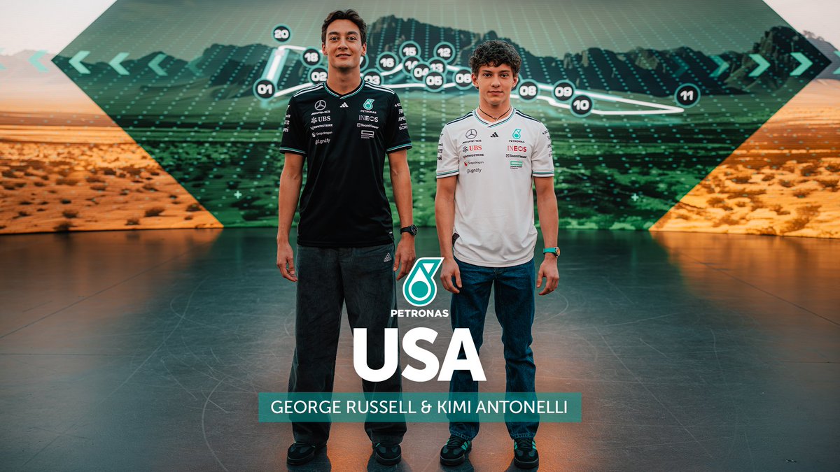 It's lights, stars and stripes 🇺🇸✨ George, Kimi and PETRONAS Motorsports preview the United States GP 💚