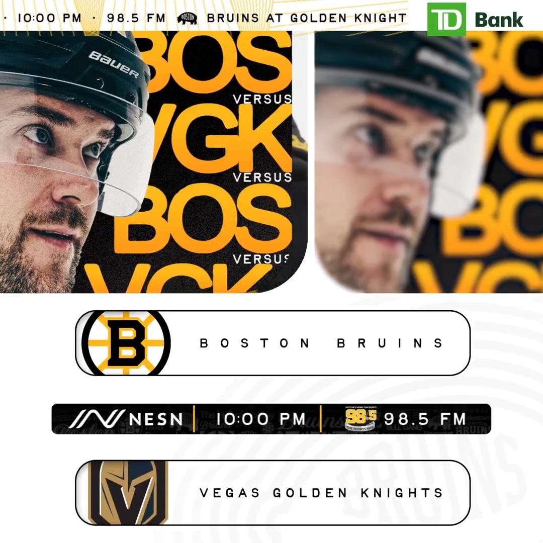 It's a late one in Sin City. 📍 Las Vegas ⏰ 10 p.m. ET 🆚 Vegas Golden Knights 📺 NESN 📻 98.5 The Sports Hub 📰