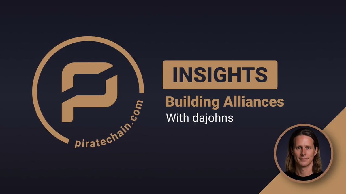 Pirate Chain - Building Alliances (Insights) First Mate dajohns shares key insights on why building strong alliances with other privacy projects is essential for our collective goal. Unity is vital in the push for greater financial freedom and personal privacy.