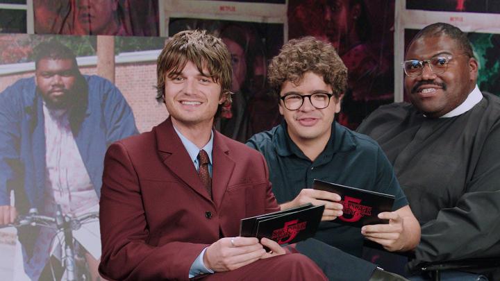 remember the fan who did that iconic Eleven cosplay? we invited the one and only Mitchell Felton to sit down with Joe and Gaten for an interview 👀
