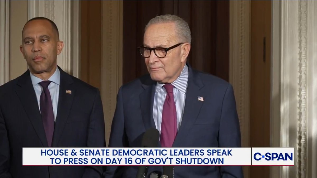 .Chuck Schumer: "We're not negotiating in public, plain and simple. Leader Thune has not come to me with any proposal at this point."
