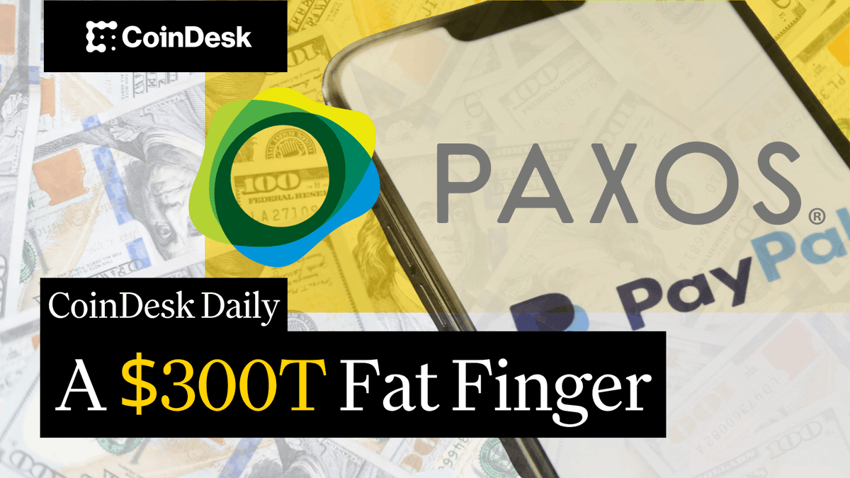 🗞️ Stablecoin issuer Paxos accidentally minted $300T of PYUSD. 🗞️ Ripple CEO Brad Garlinghouse calls out Wall Street lobbyists over Fed Master Accounts. 🗞️ Coinbase adds BNB to its listing roadmap. Jenn 3.0✨ hosts “CoinDesk Daily.” Thank you Midnight, OwlTing Group and Bridge 🫵 for sponsoring the CoinDesk Media Network.