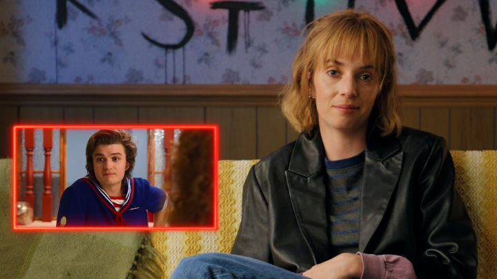 maya hawke talking about joe keery as a scene partner....who's cutting onions