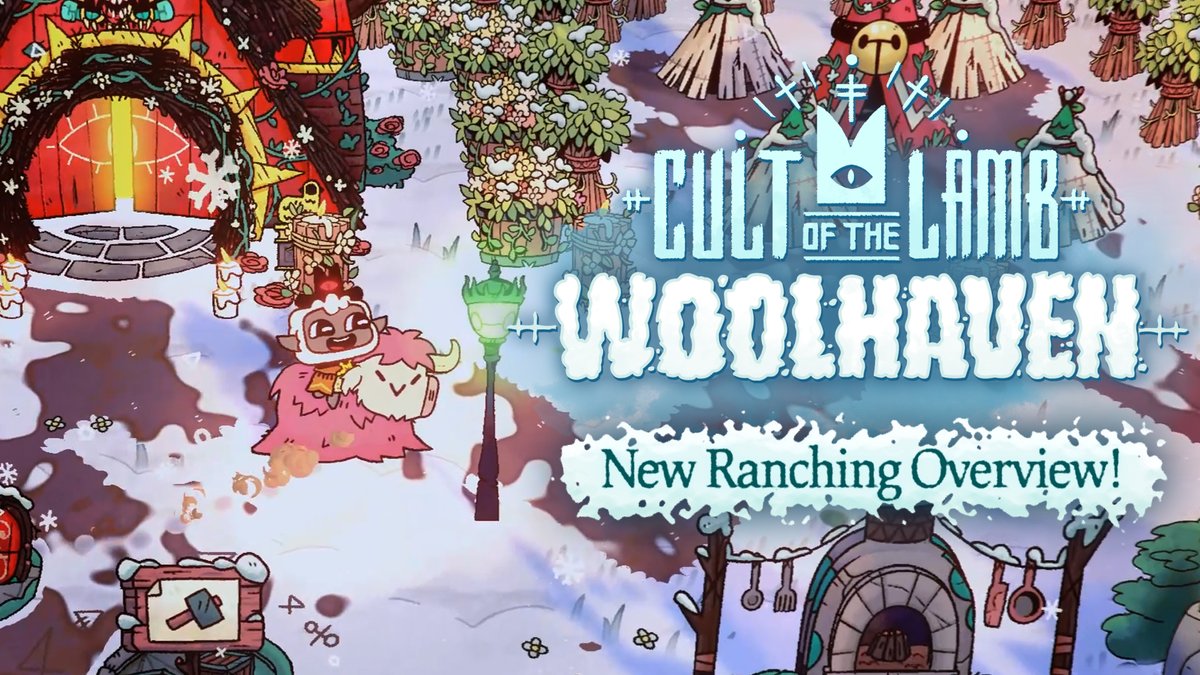 Cult of the Lamb: Woolhaven is a massive expansion to the beloved cult sim and adds RANCHING to the mix! 👩🏽‍🌾 Build your ranch. 🦬 Pick your animals. 🥩 Raise 'em, breed 'em, shear 'em and...butcher 'em.