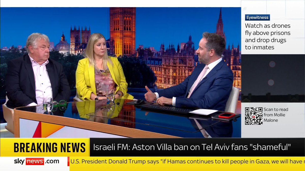 On #PoliticsHub, Nick Ferrari says a decision not to allow Maccabi Tel Aviv fans to attend their side's match against Aston Villa due to safety concerns is "shameful". It's after police classified the match "high-risk". 🔗 📺 Sky 501 Darren McCaffrey