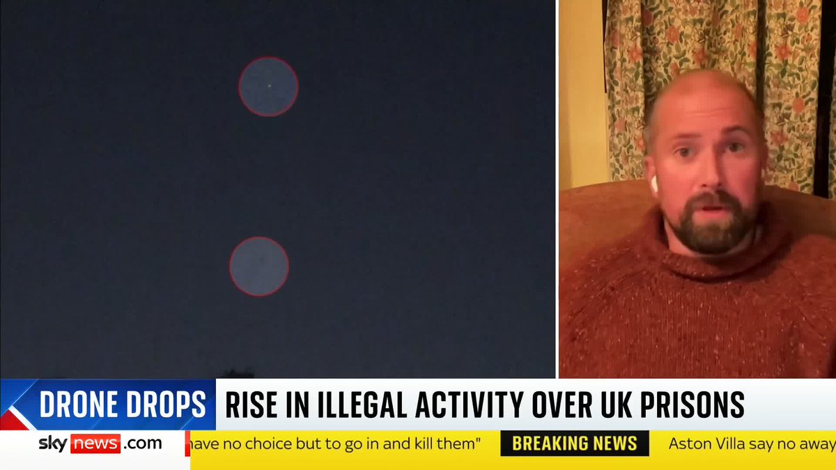 "There's nothing really stopping drones being used to take guns into prisons." After Sky News witnessed drones dropping drugs into prisons, former inmate at HMP Wandsworth David Shipley warns Sarah-Jane Mee and Mollie Malone of other possible dangers.