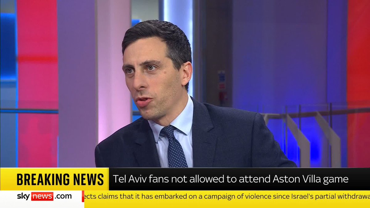 Sky's Rob Harris says the decision not to allow Maccabi Tel Aviv fans to attend their side's match against Aston Villa due to safety concerns has triggered a "brewing diplomatic row". Police classified the match as "high-risk." 📱 📺 Sky 501 👉 #SJUK