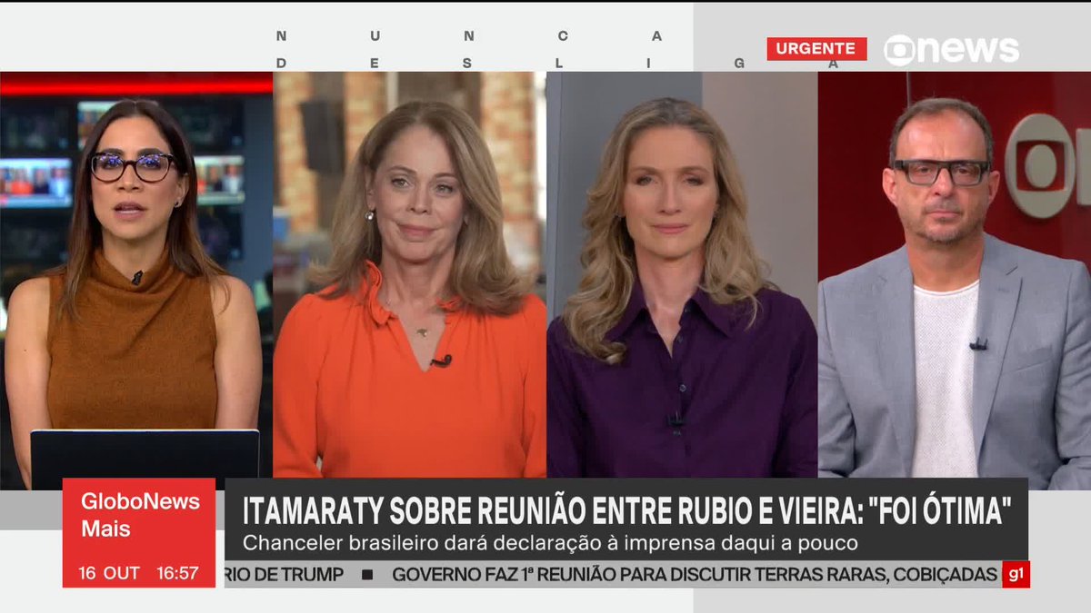 URGENTE: a reunião entre o governo Lula e o governo Trump foi ótima. Mauro Vieira e Marco Rubio saíram felizes e o Eduardo Bolsonaro deve estar chorando debaixo da cama.