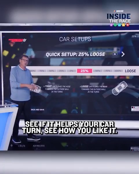 NASCAR 25 gives you the tools to tune your car exactly how you like it! To learn even more about how to fully customize your setup in NASCAR 25 go watch Steve Letarte full breakdown on NASCAR’s YouTube channel.