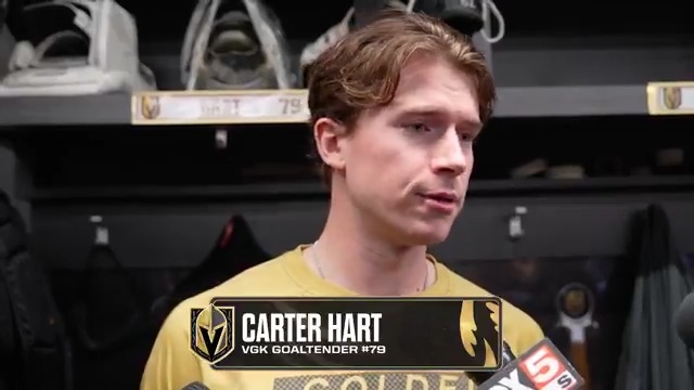 🎥 Carter Hart speaks to the media in Vegas. #VegasBorn