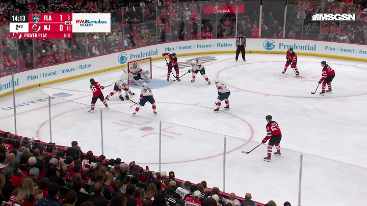 Jack Hughes absolutely picked this corner. 🎯 And Momma Hughes loves it!
