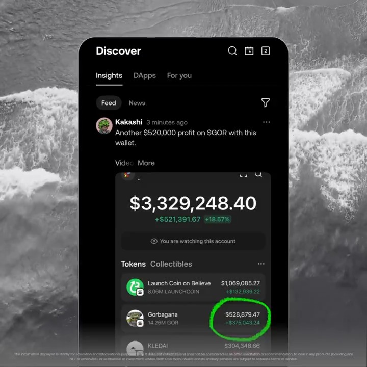 Still switching apps to see what CT is saying? Now you don’t have to. Our Discover feed brings trending tweets right into your wallet, keeping all your alpha in one place.