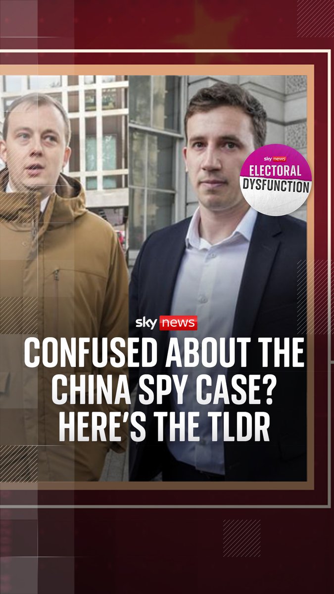 Sky's political editor Beth Rigby breaks down the complicated background of the China spy case and why it goes way beyond Westminster in this week’s episode of Electoral Dysfunction. 🎧 You can listen wherever you get your podcasts 👉