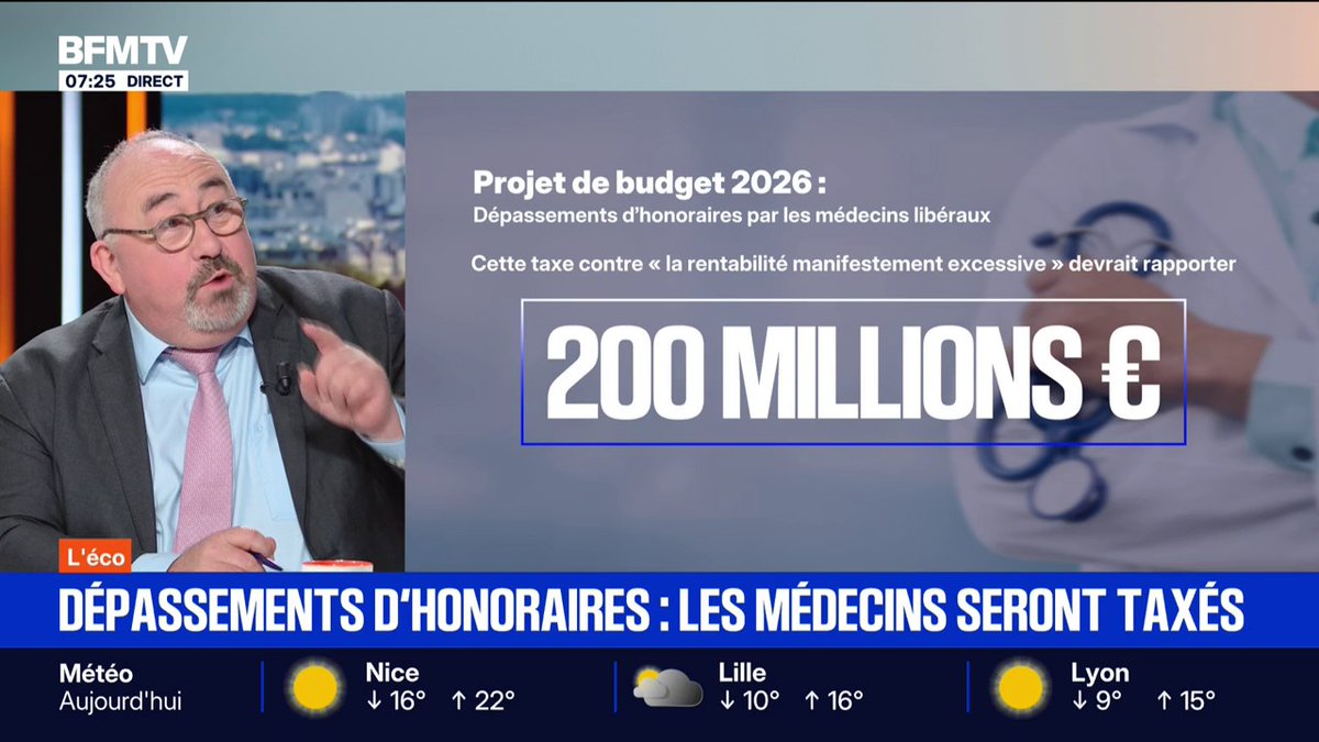 🔴🇫🇷 ALERTE - 💸 UN JOUR UNE TAXE Le gouvernement va taxer les médecins et spécialistes qui appliquent des dépassements d'honoraires. Ce qui va encore augmenter la facture pour le patient.