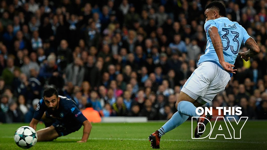 #OnThisDay: #ManCity 2-1 Napoli [2017] ⚽️ [9'] Raheem Raheem Sterling ⚽️ [13'] Gabriel Jesus - ⚽️ [17' P] Amadou Diawara