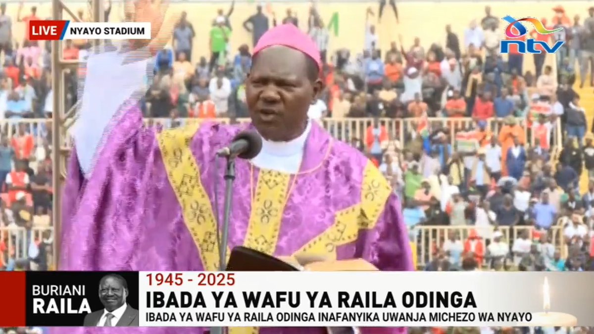 Bishop Rt Rev Prof. David Kodia puts looters on the spot at Nyayo Stadium.