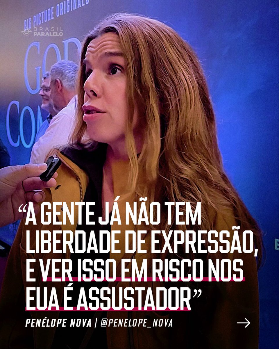 Oi Millennial, vem ficar triste comigo vendo a Penélope Nova, ex VJ MTV, elogiando a Brasil paralelo e falando que no Brasil não tem liberdade de expressão. 🥲