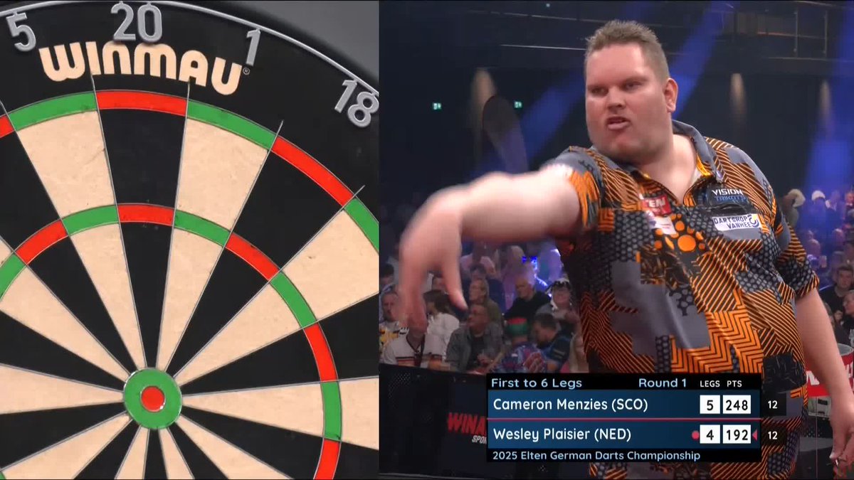 MENZIES KO'S PLAISIER! Cameron Menzies is the first player through to Round Two in Hildesheim, as the Scotsman holds his nerve and beats Wesley Plaisier 6-4! 📺 #ET14