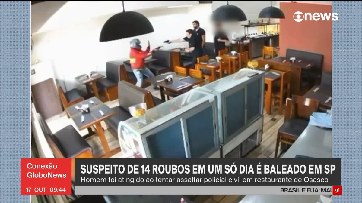 ⚠️ Conteúdo sensível: Suspeito de 14 roubos em um só dia tenta assaltar policial e é baleado em São Paulo. #ConexãoGloboNews ➡️ Assista à #GloboNews: