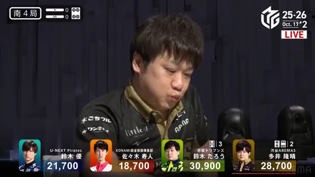 #Mリーグ 2025-26試合ダイジェスト📹 南4局、多井隆晴 選手の親満貫ツモ! たろう選手と多井選手の大接戦のトップ争い! 2者共に仕掛けて聴牌を入れた後、たろう選手が一旦迂回! その隙を縫って多井選手がドラ🀜ツモ! 4000オールで大きく抜け出す! 👇動画タップで今すぐ無料視聴