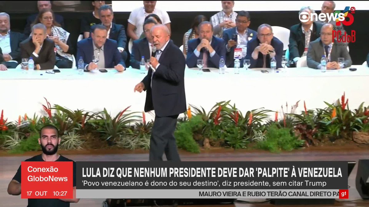 Em meio a movimentações dos EUA, Lula defende Venezuela e diz que presidente de fora não vai interferir: “Não é nenhum presidente de outro país que tem que dar palpite de como vai ser a Venezuela ou Cuba.” #ConexãoGloboNews ➡ Assista à #GloboNews: