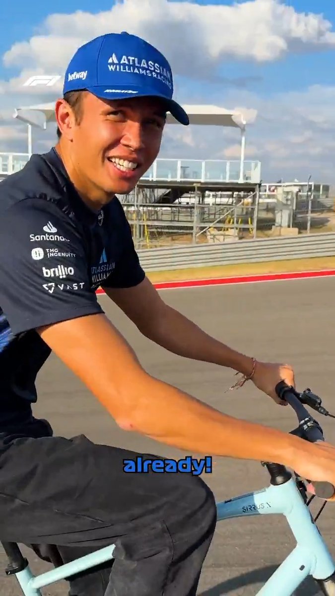 The run up to Turn 1 is seriously steep 📐 Right, Alex Albon?! 😅 #F1 #USGP