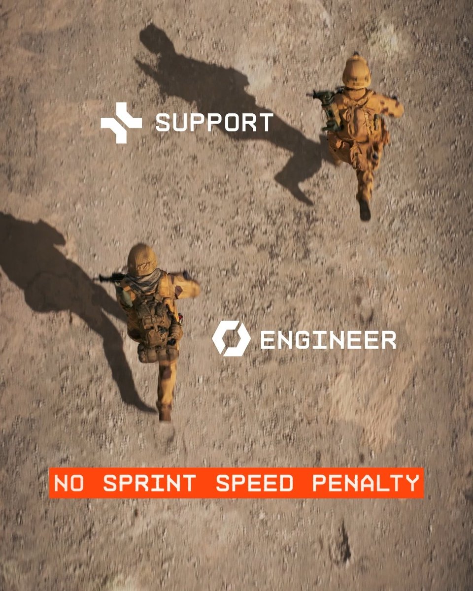 Steady hands, steady lanes 🔥 Support keeps full sprint speed and faster ADS. No downtime, no drag. #Battlefield6