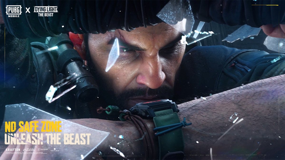 The PUBG Mobile x Dying Light: The Beast collaboration starts today: Biters, virals and chargers broke out of Castor Woods and made its way to Erangel. Unlock safe zones in PUBG Mobile and earn a Kyle Crane outfit set. And this is not the end... The collaboration starts in Dying Light: The Beast on October 31!