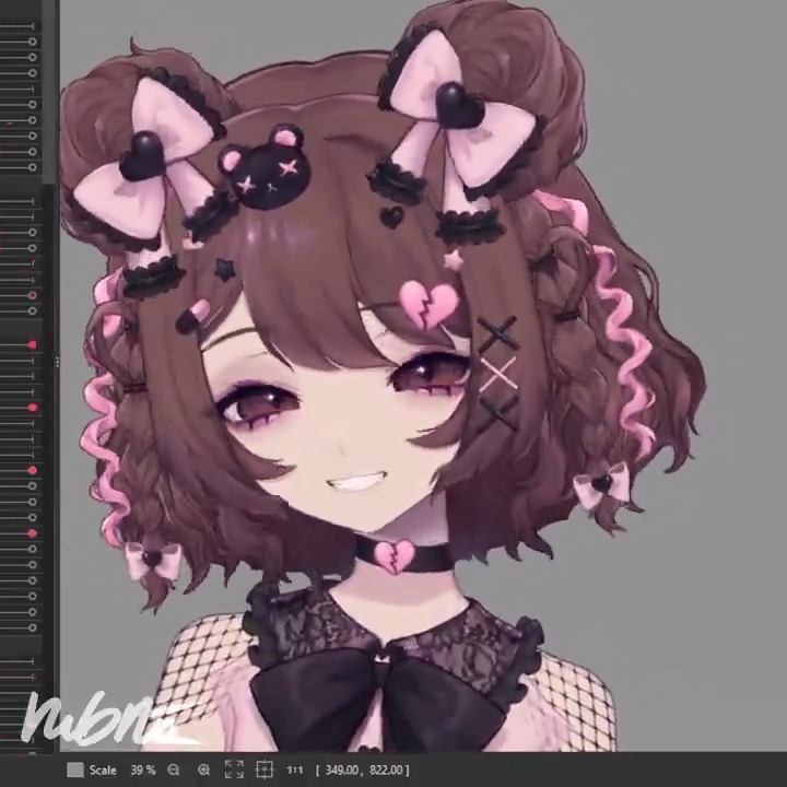 Tracking test! 💔🎀 I added some shoulder movement that reacts to the model's expressions! #Live2DWIP