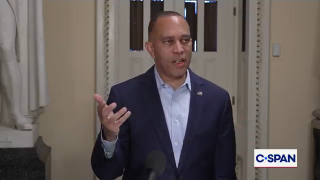 .Hakeem Jeffries: "And then you got Karoline Leavitt, who's sick. She's out of control. And I'm not sure whether she's just demented, ignorant, a stone-cold liar, or all of the above."
