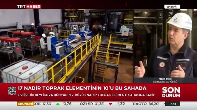 Eskişehir'de 694 milyon ton nadir toprak elementi tespit edildi. Peki, bu elementler neden önemli? Eti Maden Genel Müdürü Yalçın Aydin, TRT Haber'in sorularını yanıtladı.