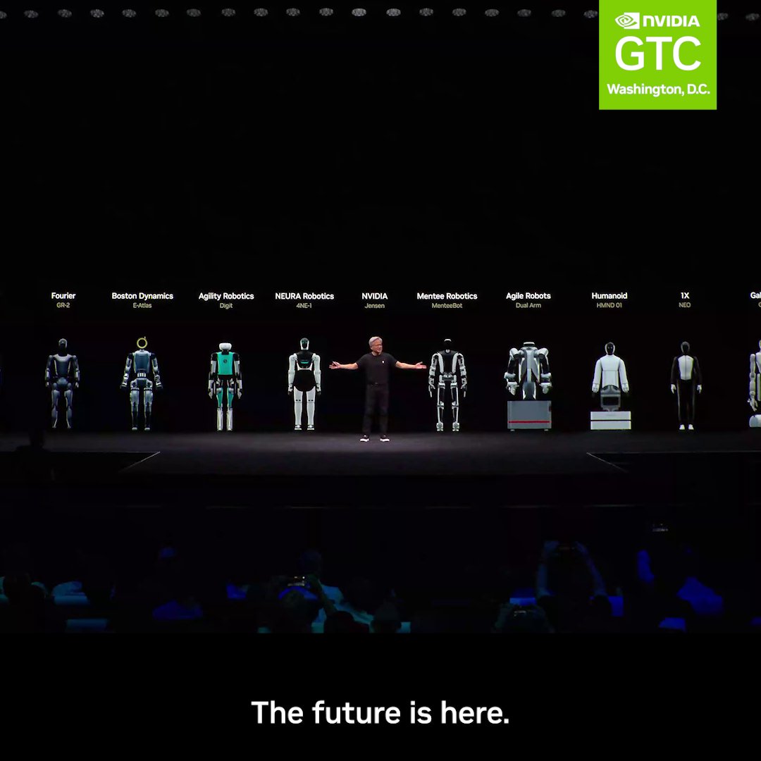 Get ready for an unforgettable keynote from NVIDIA CEO Jensen Huang, where he’ll unveil what’s next in agentic AI, robotics, and accelerated computing. 📍 October 28 at 12PM ET / 9AM PT, streaming live from Washington, D.C. 🎬☕+ kick-start keynote day with the #NVIDIAGTC Live pregame show starting at 8:30AM ET. Add to your calendar: