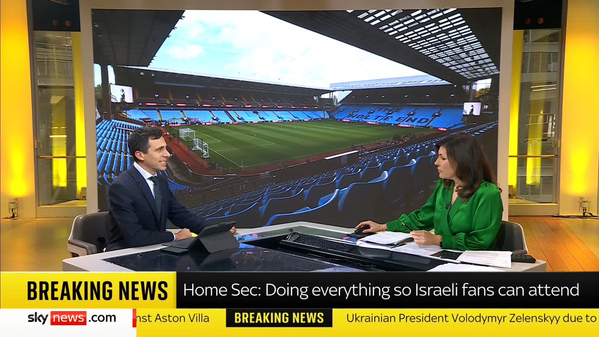 BREAKING: The government is "working with policing and other partners" to ensure the game between Aston Villa and Maccabi Tel Aviv can go ahead "with all fans present". Sky's Rob Harris has the latest ⬇️ Live 🔗 📺 Sky 501, Virgin 602 and YouTube