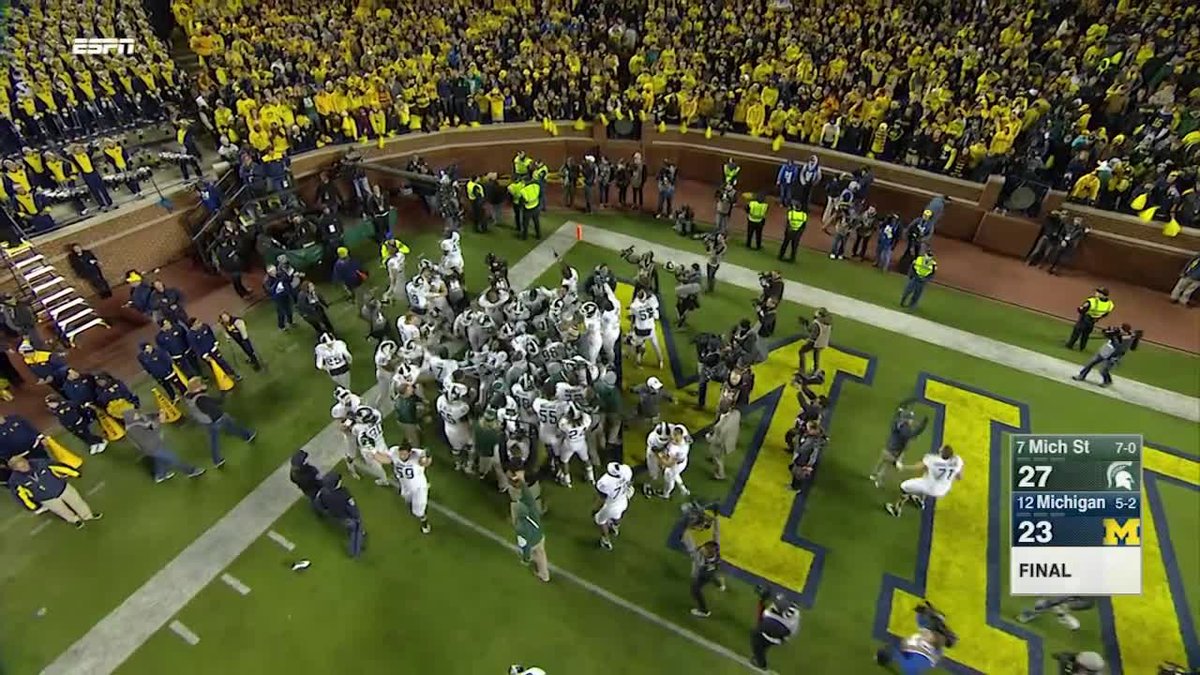 🗣️ "Whoa, he has trouble with the snap." #OTD 🔟 years ago, Jalen Watts-Jackson and Michigan State Football stunned rival Michigan on the final play 🤩