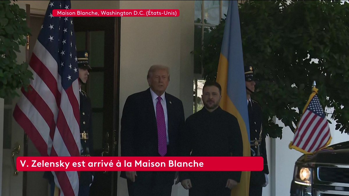 🔴 Volodymyr Zelensky est arrivé à la Maison-Blanche. Le président ukrainien est accueilli par Donald Trump, son homologue américain.