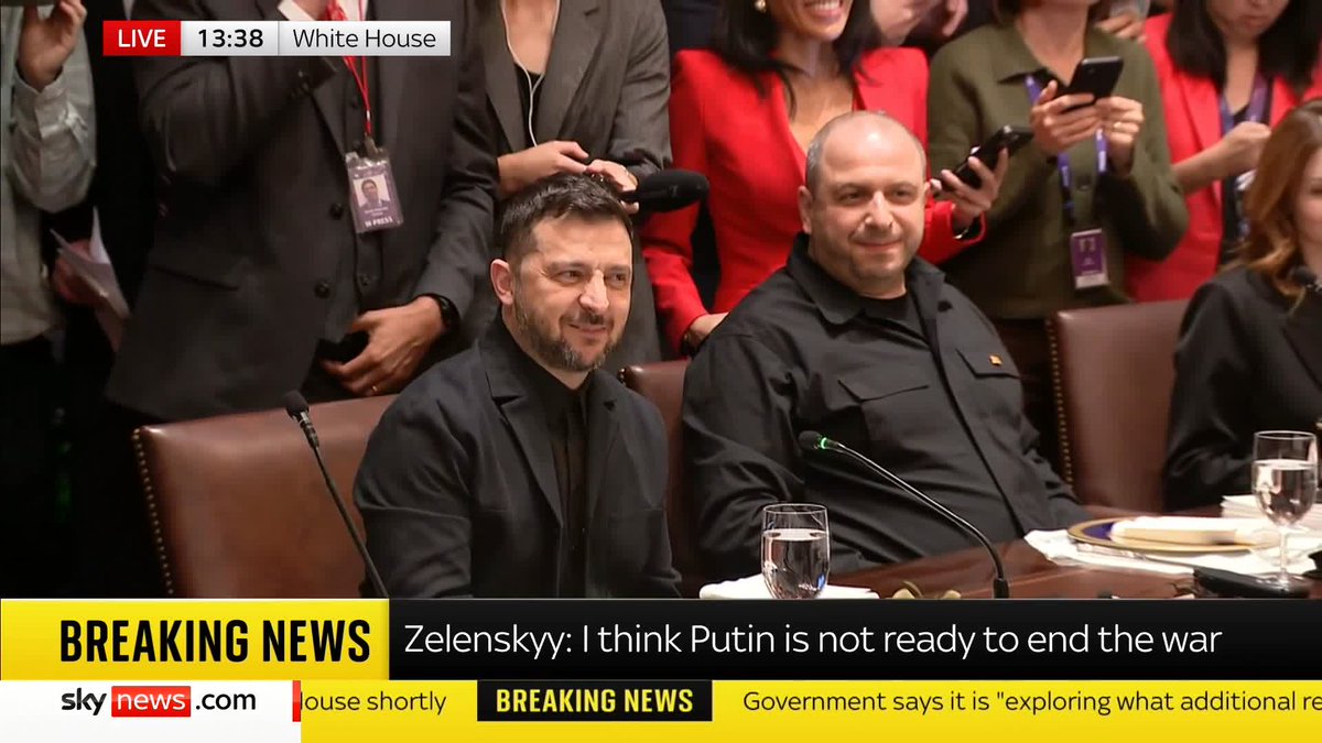 "I think he looks beautiful in his jacket." During a meeting at the White House, US President Donald Trump compliments Ukrainian President Volodymyr Zelenskyy's jacket, saying it is "actually very stylish". Live ➡️ 📺 Sky 501, Virgin 602 and YouTube