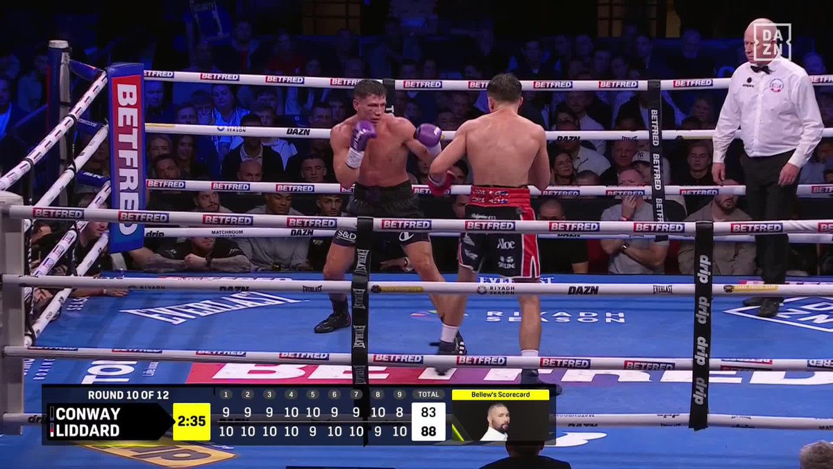 The towel comes in and it's OVER‼️ George Liddard is the NEW British and Commonwealth Middleweight Champion! 🇬🇧👑 #ConwayLiddard